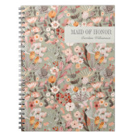 Rustic Sage Green Taupe Floral Boho Maid of Honour