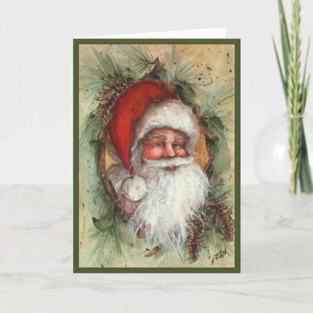RUSTIC SANTA CLAUS HOLIDAY CARD (Front)