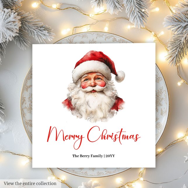 Rustic Santa Claus Traditional Red Green Dinner  Napkin (Rustic Santa Claus Traditional Red Green Dinner Napkin)