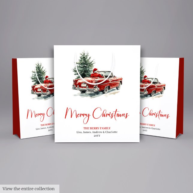 Rustic Santa Claus Vintage Festive Merry Gift Bag (Rustic Santa Claus Vintage Festive Merry Gift Bag)