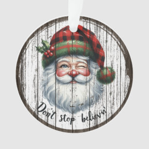 Rustic Santa Ornament 