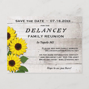 Rustic Save the Date Family Reunion Postcard