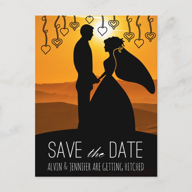 Rustic Save the Date Sunset Tuscany Italy Announcement Postcard (Front)