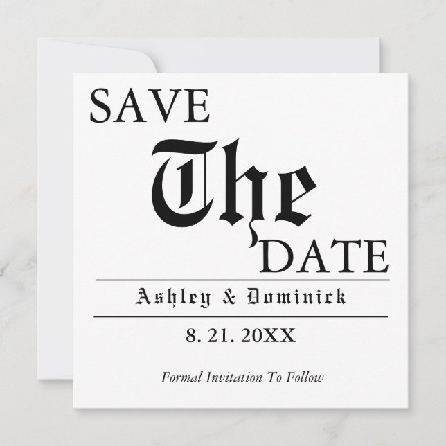Rustic Save The Date Wedding Invitation Card  (Front)
