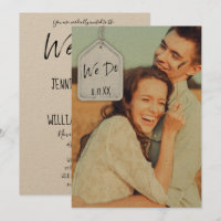Rustic Scrapbook Photo On Trend Wedding Invitation