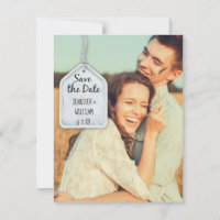 Rustic Scrapbook Photo Wedding Save the Date Card