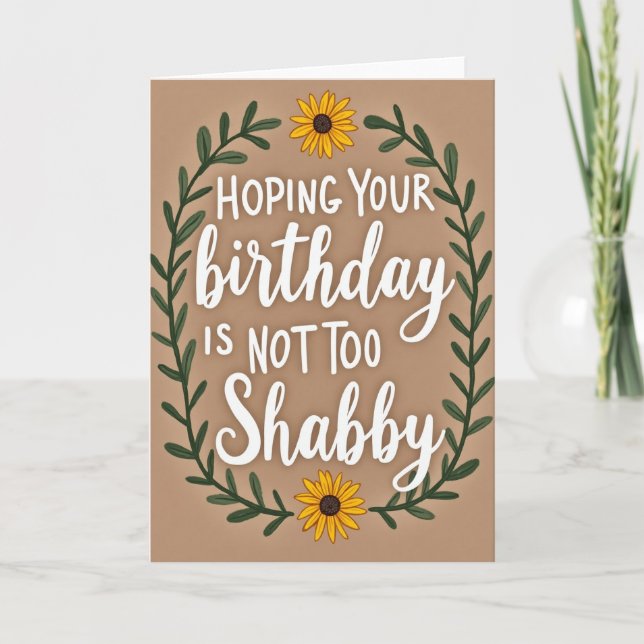 Rustic Script Birthday Card (Front)