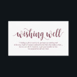 Rustic Script, Burgundy, Wedding Wishing Well Enclosure Card<br><div class="desc">This is the Rustic Script,  Wedding Wishing Well Enclosure Card. You can change the font colours,  and add your wedding details in the matching font / lettering. #TeeshaDerrick</div>