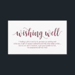 Rustic Script, Burgundy, Wedding Wishing Well Enclosure Card<br><div class="desc">This is the Rustic Script,  Wedding Wishing Well Enclosure Card. You can change the font colours,  and add your wedding details in the matching font / lettering. #TeeshaDerrick</div>