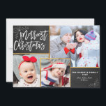 Rustic script chalkboard collage christmas holiday card<br><div class="desc">photo collage design with lovely white brush script. You can upload your own photo,  edit the text and other features</div>