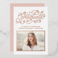 Rustic Script Class of 2024 Graduation Rose Gold