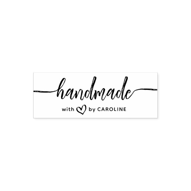 rustic script handmade self-inking stamp (Design)