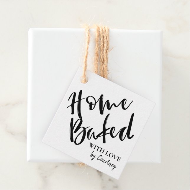Rustic Script Home Baked Favour Tags (In Situ)