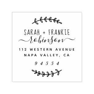 Rustic Script Married Couple Return Address Self-inking Stamp