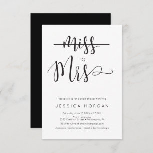 Rustic Script Miss to Mrs Bridal Shower Invite