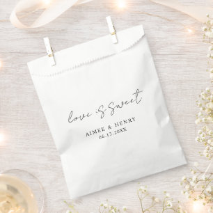 Rustic Script Modern Wedding Favour Bag