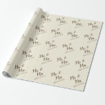 Rustic Script Newlywed Mr Mrs Just Married Custom Wrapping Paper<br><div class="desc">Rustic Script Newlywed Mr Mrs Just Married Custom Wrapping Paper is the perfect touch to add to bridal shower gifts for bride to be.  Featuring beautiful script and classic fonts,  this custom gift wrap is a must-have.  Personalised with name by clicking "Customise It"!</div>