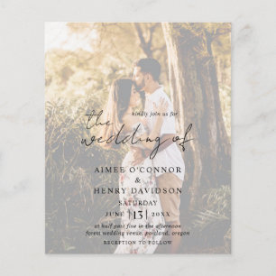 Rustic Script Photo Budget Wedding Invitation Flyer