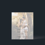 Rustic Script Photo Modern Budget Wedding Invite<br><div class="desc">Modern budget photo wedding invitation featuring a simple design with "the wedding of" in a rustic style script typography along with your wedding details over your favourite picture with an opaque overlay.  This elegant invitation with a minimalist layout is great for any style of wedding.</div>