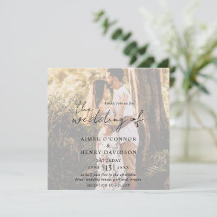 Rustic Script Photo Modern Wedding Invitation