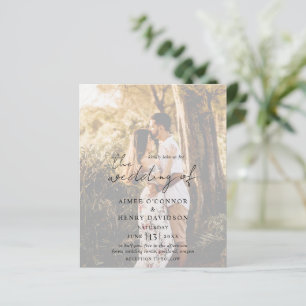 Rustic Script Photo Modern Wedding Invitation