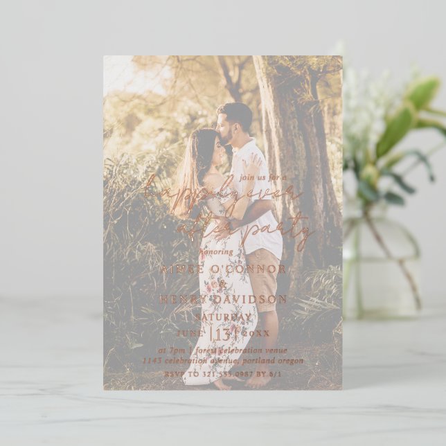 Rustic Script Photo Modern Wedding Reception (Standing Front)