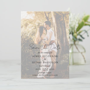 Rustic Script Photo Modern Wedding Save The Date