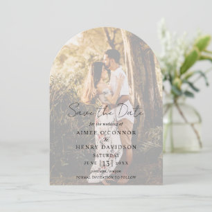 Rustic Script Photo Modern Wedding Save The Date