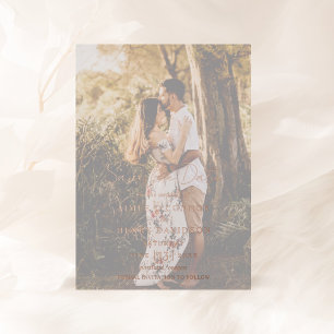 Rustic Script Photo Modern Wedding Save the Date