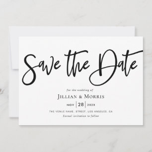 rustic script save the date invitation