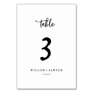 Rustic Script Table Number