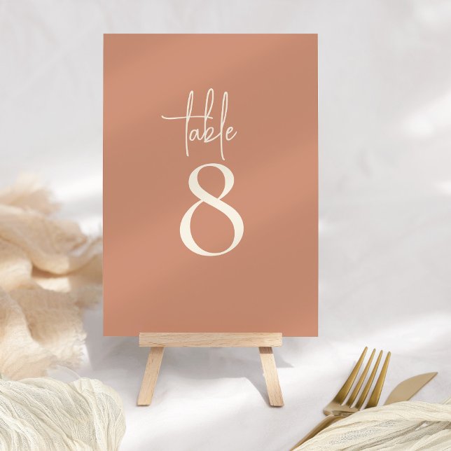 Rustic Script Terracotta Boho wedding Table Number (Creator Uploaded)