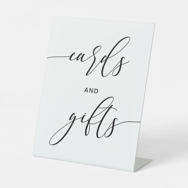 Rustic Script Wedding Cards & Gifts Tabletop Sign (Front)