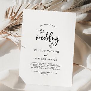 Rustic Script Wedding Invitation