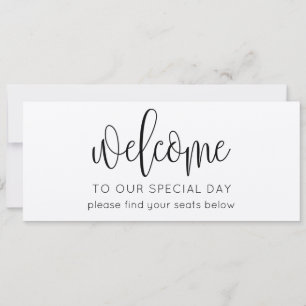 Rustic script wedding seating chart welcome header invitation