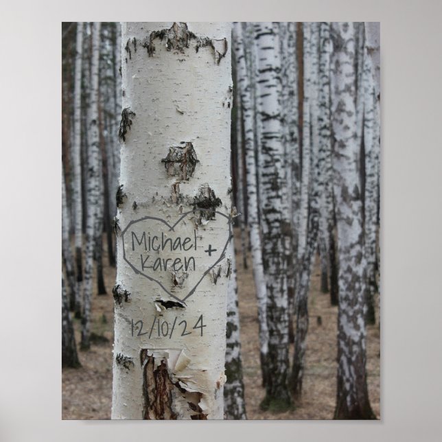 Rustic Script Woods Engaged Keepsake Poster (Front)