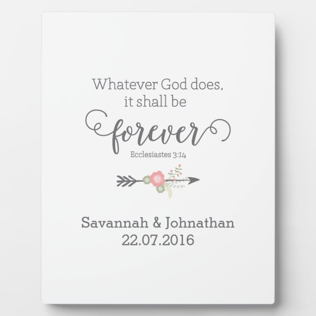 Rustic Scripture Christian Art Wedding Gift Plaque (Front)