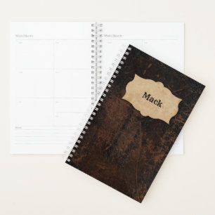 Rustic Scuffed Leather (Look) Personalised Planner