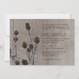 Rustic Sea Holly Wedding Invitations