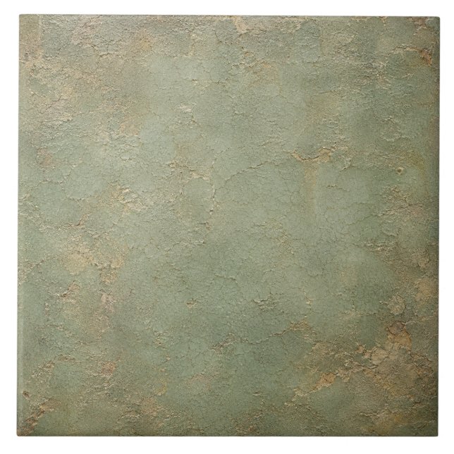 Rustic Seafoam Green Crackle Glaze Ceramic Tile (Front)