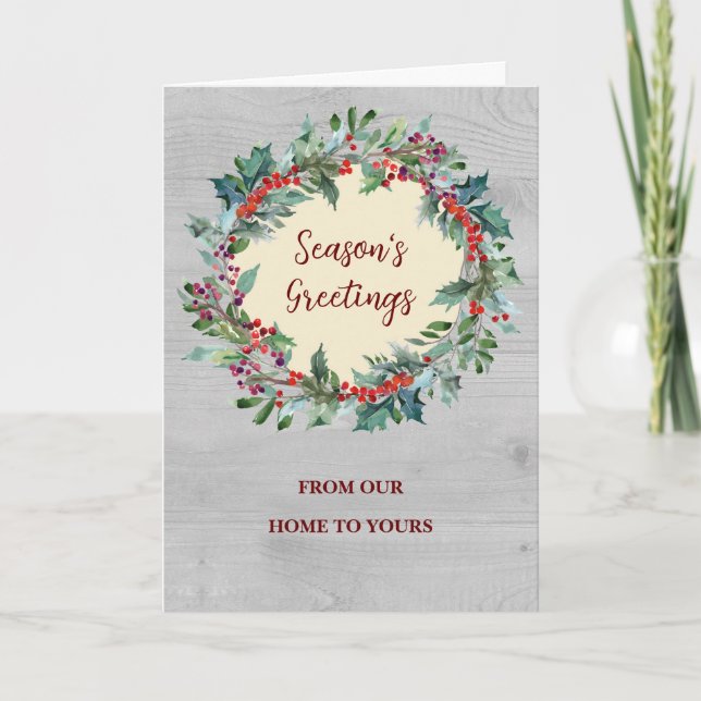Rustic Season's Greetings Christmas Card (Front)