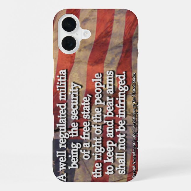 Rustic Second Amendment to the US Constitution iPhone Case (Back)