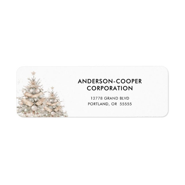 Rustic Seren Christmas Trees Return Address Label (Front)