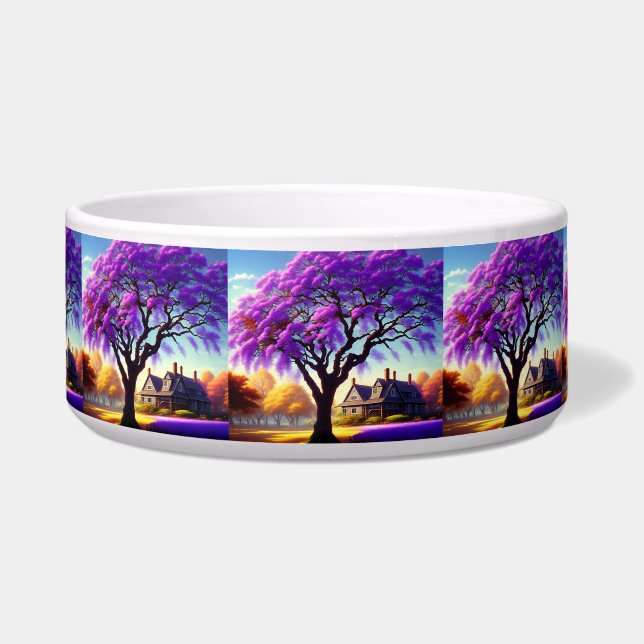 **"Rustic Serenity: The Purple Jacaranda's Embrace (Front)