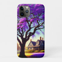 **"Rustic Serenity: The Purple Jacaranda's Embrace