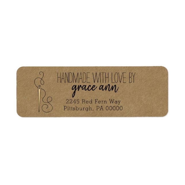 Rustic Sewing | Needle Kraft Return Address  Label (Front)