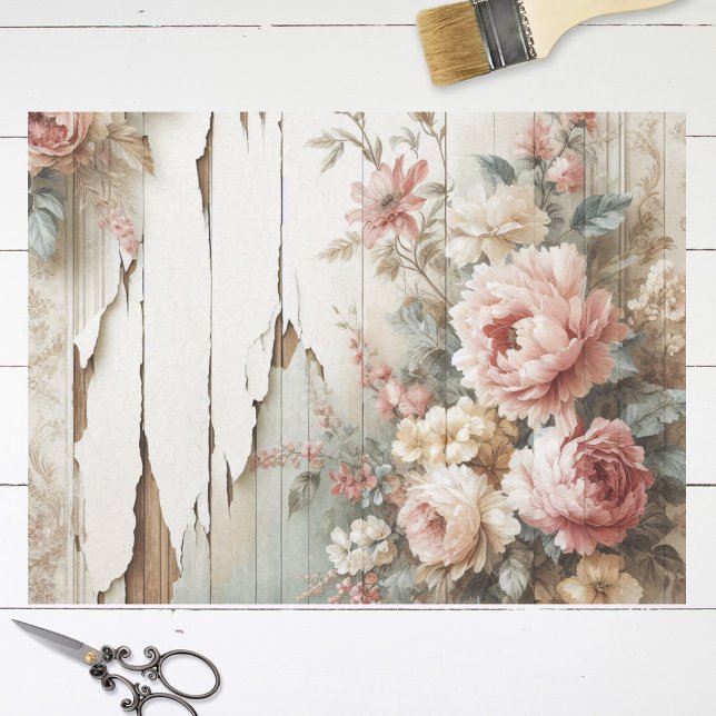 Rustic Shabby Floral Wallpaper Decoupage Tissue Paper (Creator Uploaded)
