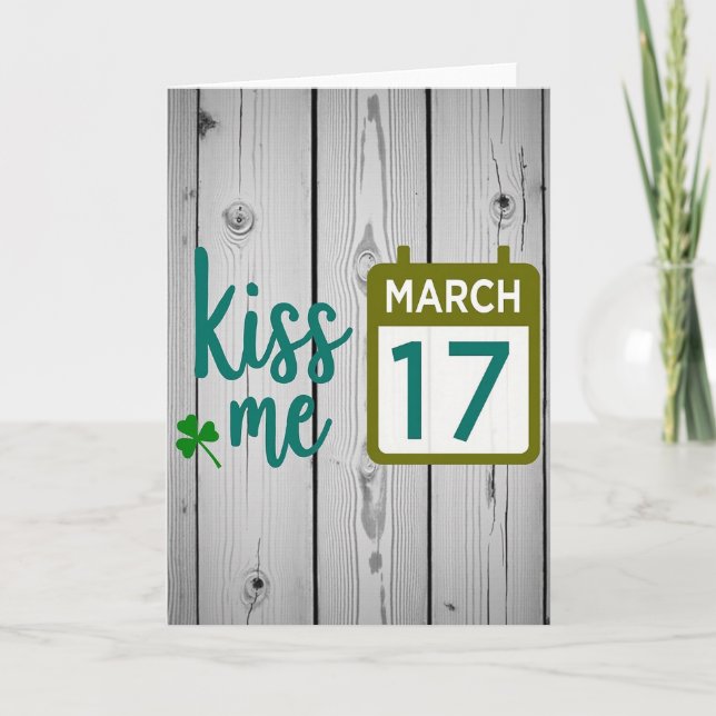Rustic Shamrock Pattern Card (Front)