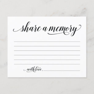 Rustic Share A Memory Sympathy, Memorial Note Card