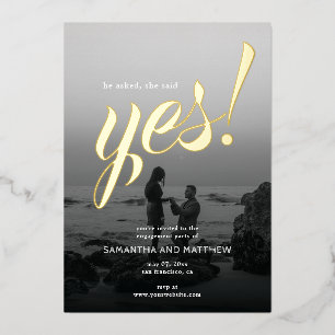 Rustic She Said Yes Photo Engagement Party Gold